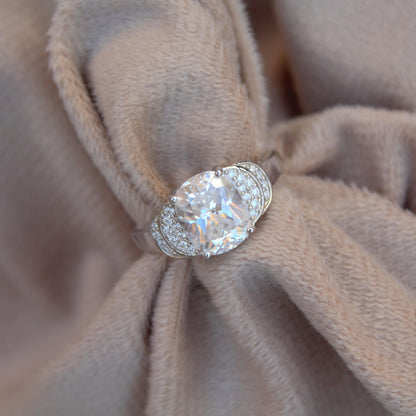 Unique Style Moissanite Elongated Cushion Ring, Designer Cushion Cut Ring, Bridal Ring, Colorless Moissanite Proposal Ring, Jewelry Gift