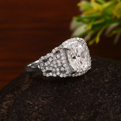 Elongated Cushion Victorian Style Ring, 10K-14K-18K Gold Ring, Solitaire Diamond Ring, Designer Jewelry, Lab Diamond Ring, Christmas Gift