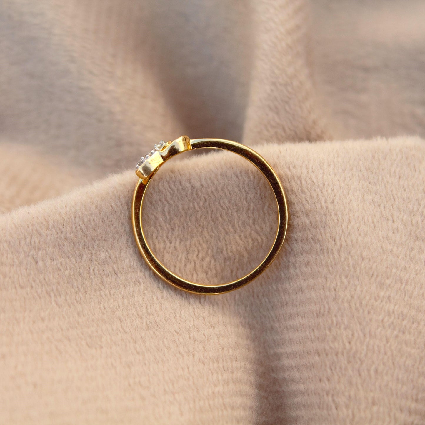 5 US Gold Ring, IGI Certified Diamond Jewelry, 0.04 Carat Natural Diamond Gold Ring, 18K Solid Gold Jewelry, Heart Diamond Gold Ring