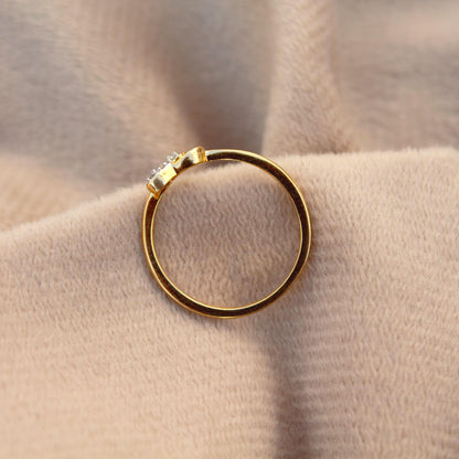 5 US Gold Ring, IGI Certified Diamond Jewelry, 0.04 Carat Natural Diamond Gold Ring, 18K Solid Gold Jewelry, Heart Diamond Gold Ring