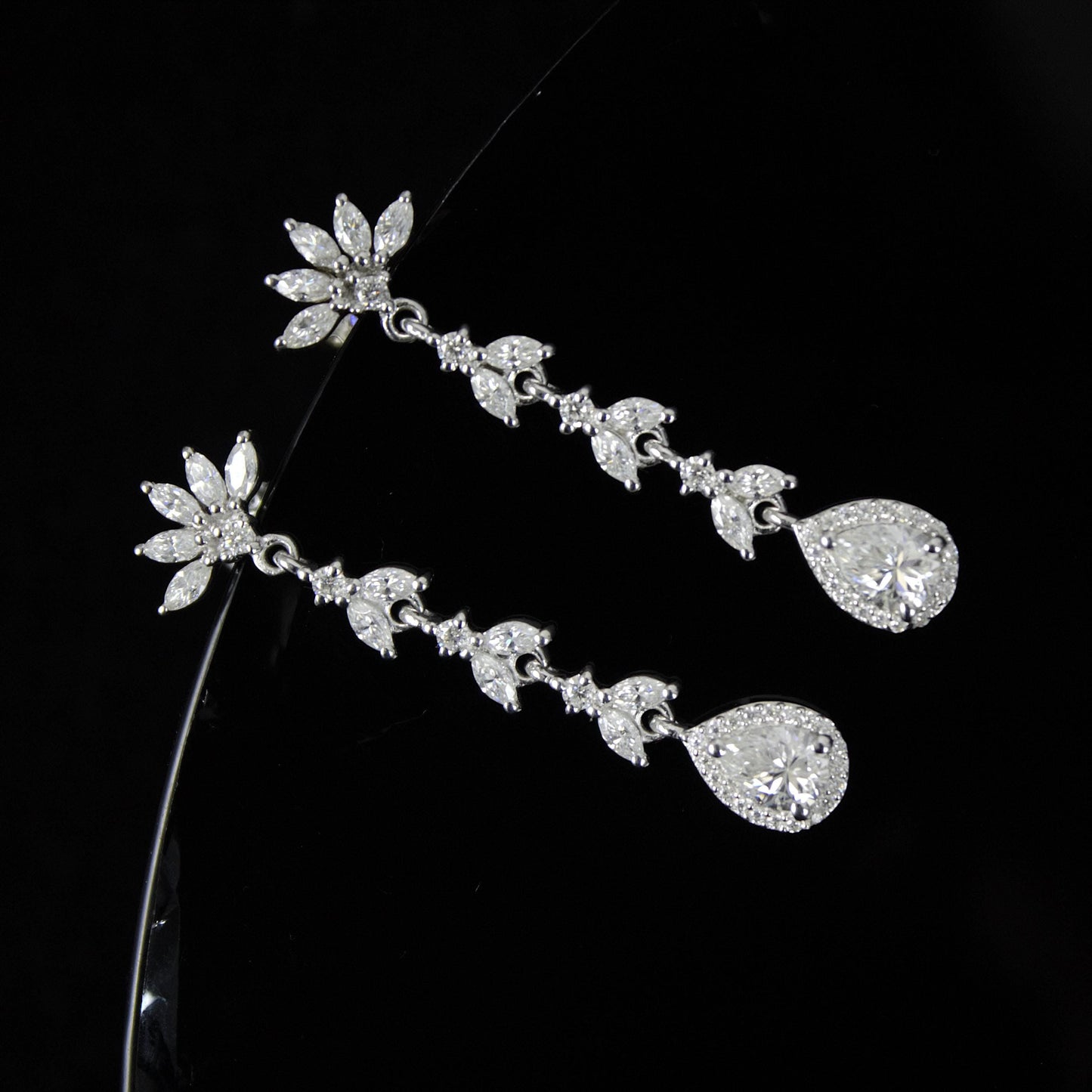 Minimalist Long Moissanite Drop Earring, Chandelier Silver Earrings, Perfect Bridesmaid Gift For Her, Moissanite Sterling Silver Earrings