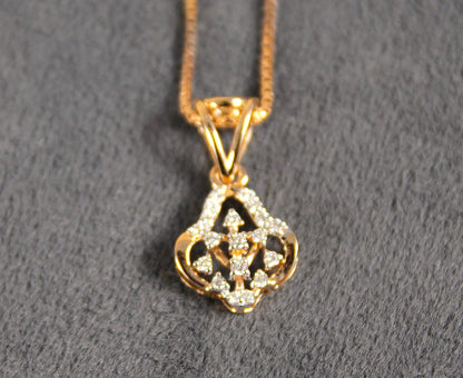 Real Diamond Pendant Necklace with Stud Earrings, 18K Gold Necklace Earring Set, IGI Certified Natural Diamond Wedding Jewelry Set for Her