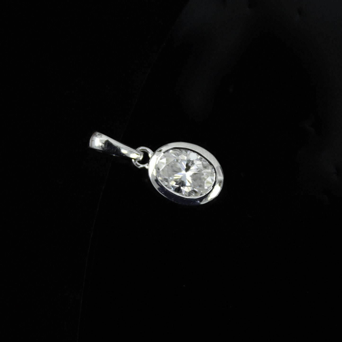 Tiny Moissanite Classic Single Stone Pendant, 925 Silver Oval Cut Pendant, Minimalist Travel Jewelry, Solitaire Moissanite Jewelry for Girls