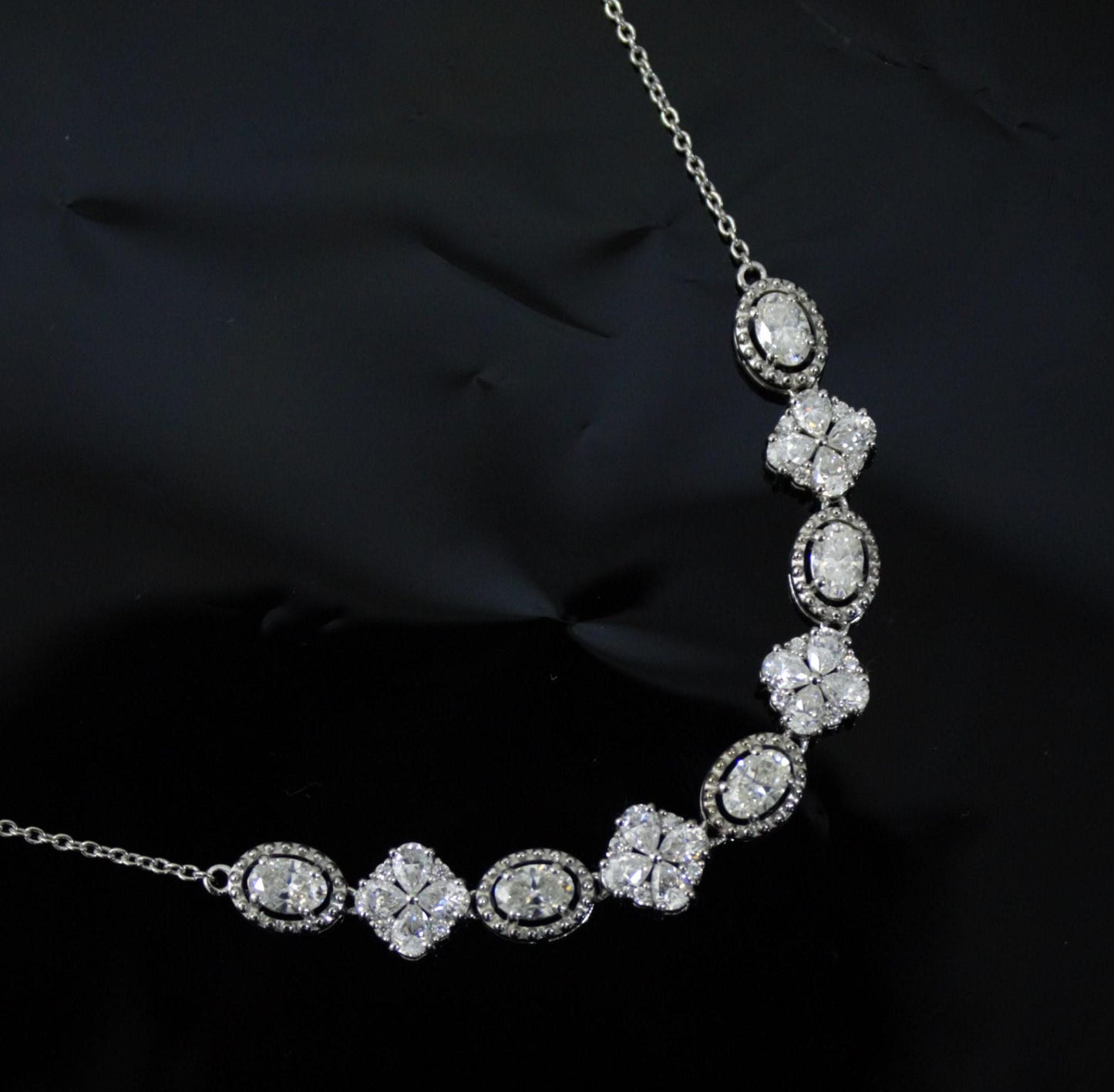 925 Solid Sterling Silver Moissanite Necklace, Minimalist Chain Necklace for Women, White Moissanite Jewelry, Handmade Silver Necklace Gift