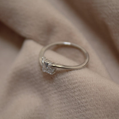 925 Sterling Silver CZ Ring With 925 Stamped, Cubic Zirconia Silver Jewelry, Dainty Lightweight 1 gram Handmade Birthday Gift for Daughter