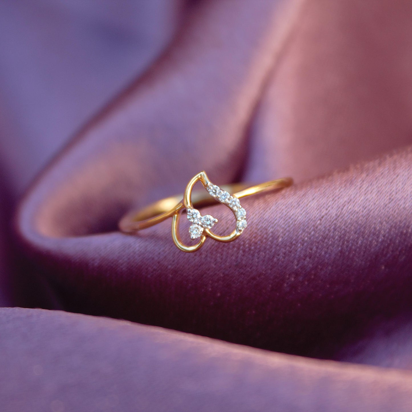 18K Solid Gold Jewelry For Gift, Minimalist Diamond Ring, IGI Certified Diamond Jewelry, April Birthstone Ring, Heart Shape Diamond Ring