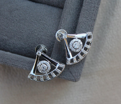 Minimalist Gold Diamond Jewelry, Natural Diamond Necklace Earring for Bride, Available in White Gold, Yellow Gold, Rose Gold, IGI Certified