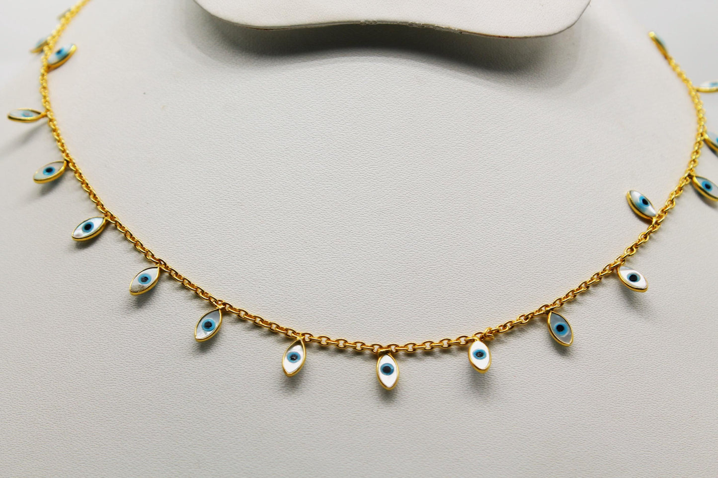 925 Silver Evil Eye Necklace, Silver Minimalist Necklace, Charm Necklace for Women, Handmade Dainty Necklace, Protection Necklace Gifts