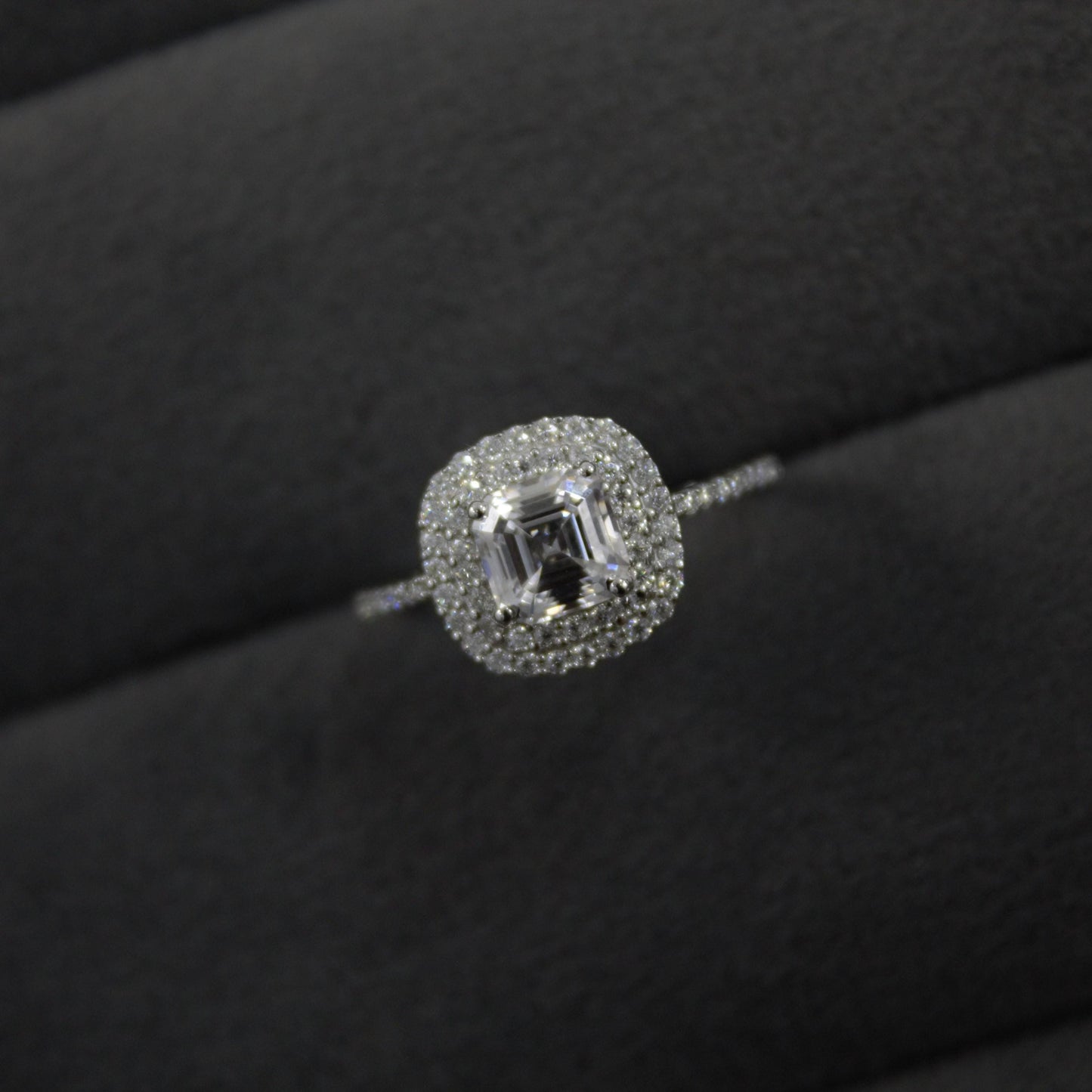 Asscher Cut Octagon Moissanite Ring, 925 Sterling Silver Ring for Men and Women, Handmade Designer Moissanite Silver Jewelry, Statement Ring