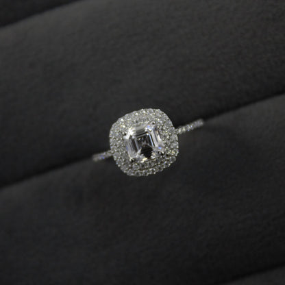 Asscher Cut Octagon Moissanite Ring, 925 Sterling Silver Ring for Men and Women, Handmade Designer Moissanite Silver Jewelry, Statement Ring