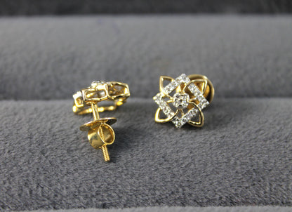 IGI Certified Diamond Necklace Earrings Set, Minimalist Jewelry for Wedding, 18K Gold Chain Pendant with Earrings Perfect Anniversary Gift