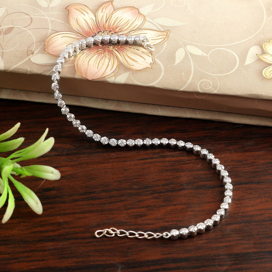 Brilliant Moissanite Bracelet, 2.1 MM Moissanite Gold Bracelet, Minimalist Bracelet,  Solid Gold Bracelet, Statement Tennis Bracelet for Her