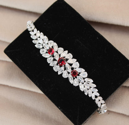 Amazing Silver Necklace Set, Statement Jewelry Set, Bridal Wedding Jewelry Premium Necklace- Earring-Ring-Bracelet Set