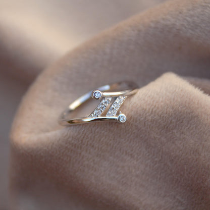 Sterling Silver Dainty Tiny CZ Ring, Stackable Ring for Women, 925 Silver CZ Jewelry, Silver Minimalist Thin Ring, Prefect Birthday Gift