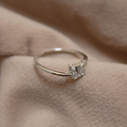 925 Sterling Silver CZ Ring With 925 Stamped, Cubic Zirconia Silver Jewelry, Dainty Lightweight 1 gram Handmade Birthday Gift for Daughter