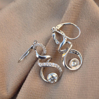 Moissanite Dangle Earring, Lever Back 925 Sterling Silver Earrings, Drop & Dangle Earrings for Women, Beautiful Birthday Gift for Daughter