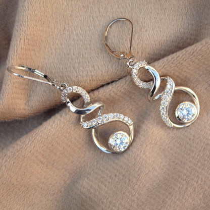 Moissanite Dangle Earring, Lever Back 925 Sterling Silver Earrings, Drop & Dangle Earrings for Women, Beautiful Birthday Gift for Daughter