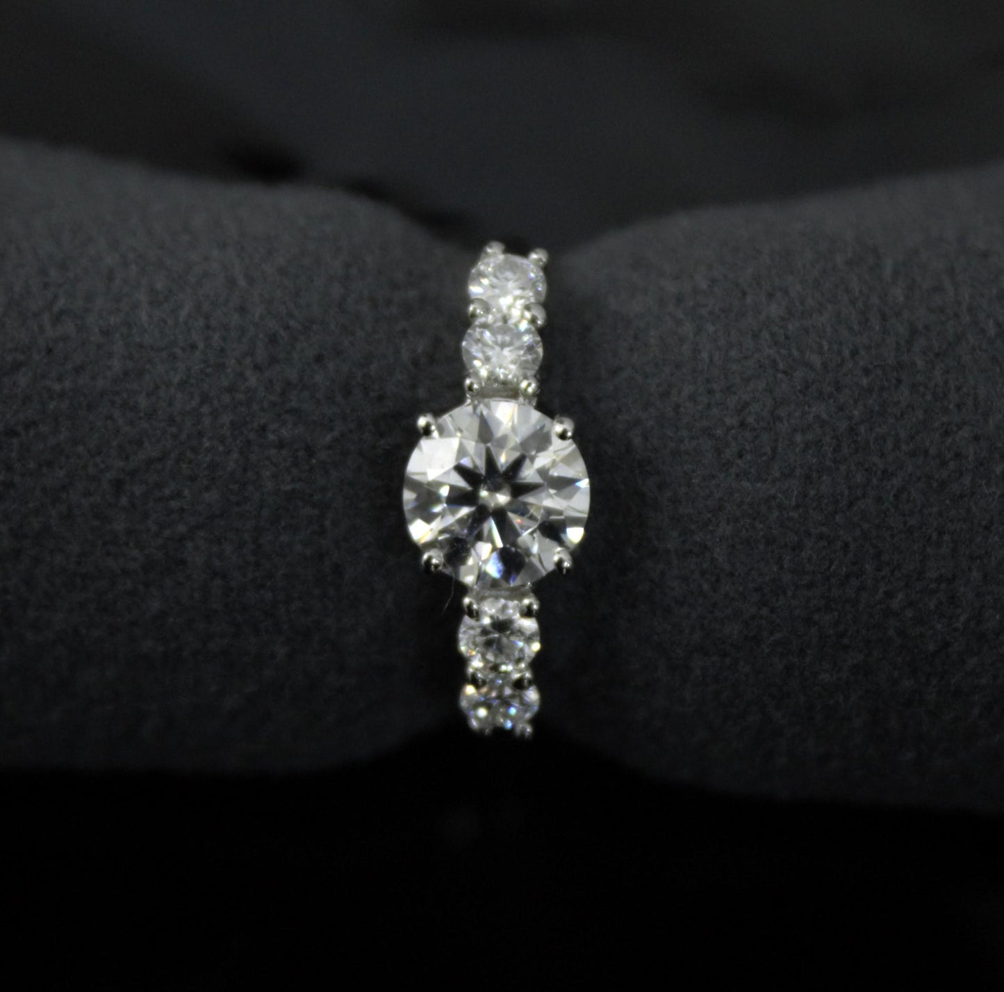 Round Cut Moissanite Ring in 925 Sterling Silver, Solitaire Silver Ring, Stackable Propose Ring, Engagement Gift for Bride, Statement Ring