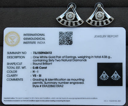 Minimalist Gold Diamond Jewelry, Natural Diamond Necklace Earring for Bride, Available in White Gold, Yellow Gold, Rose Gold, IGI Certified