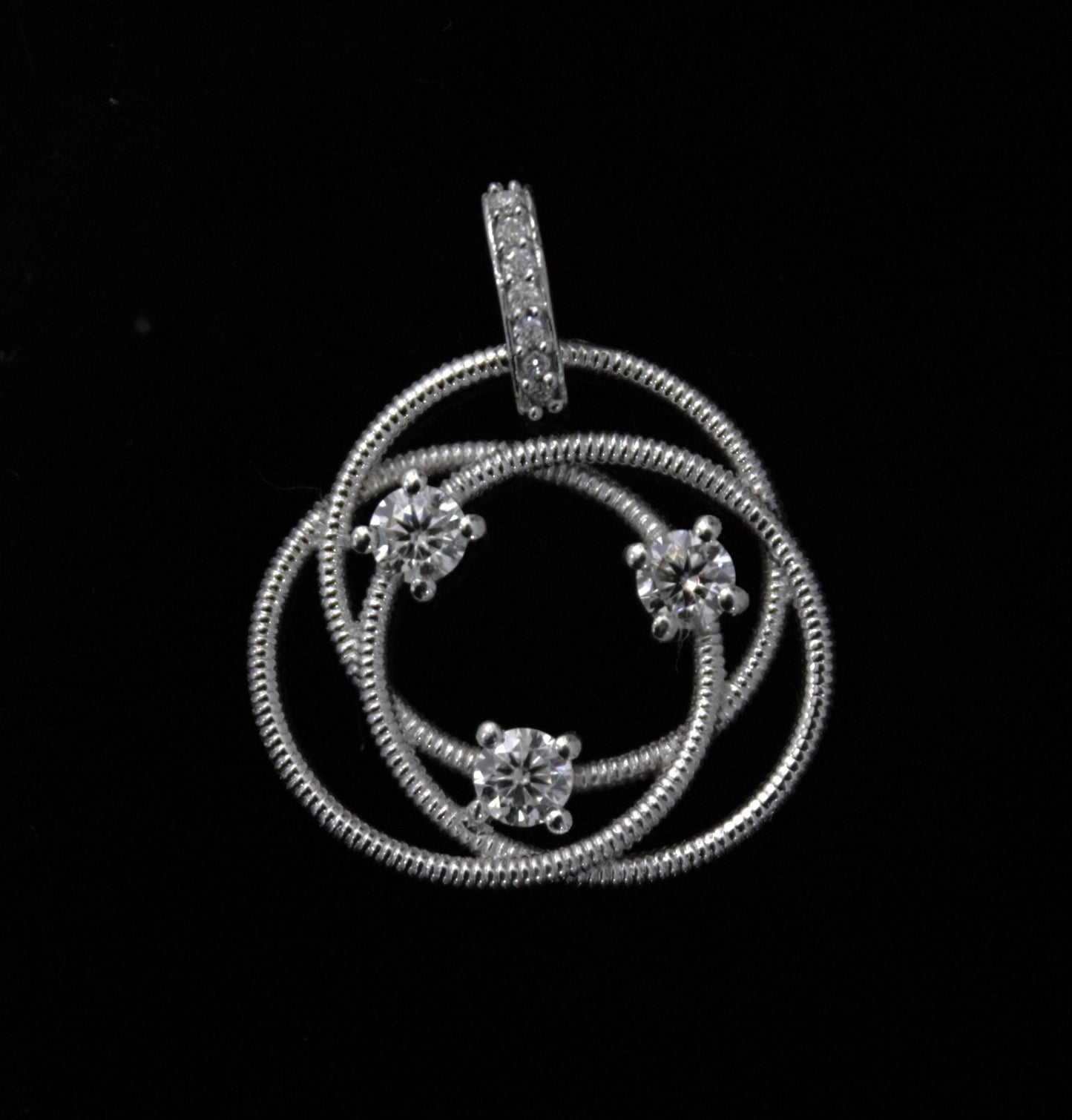 Designer Loop Pendant, 925 Sterling Silver Moissanite Pendant, Round Design Pendant for Women, Travel Jewelry, Wedding Gift for Wife