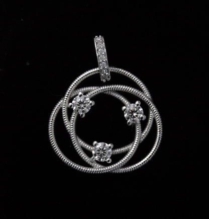 Designer Loop Pendant, 925 Sterling Silver Moissanite Pendant, Round Design Pendant for Women, Travel Jewelry, Wedding Gift for Wife