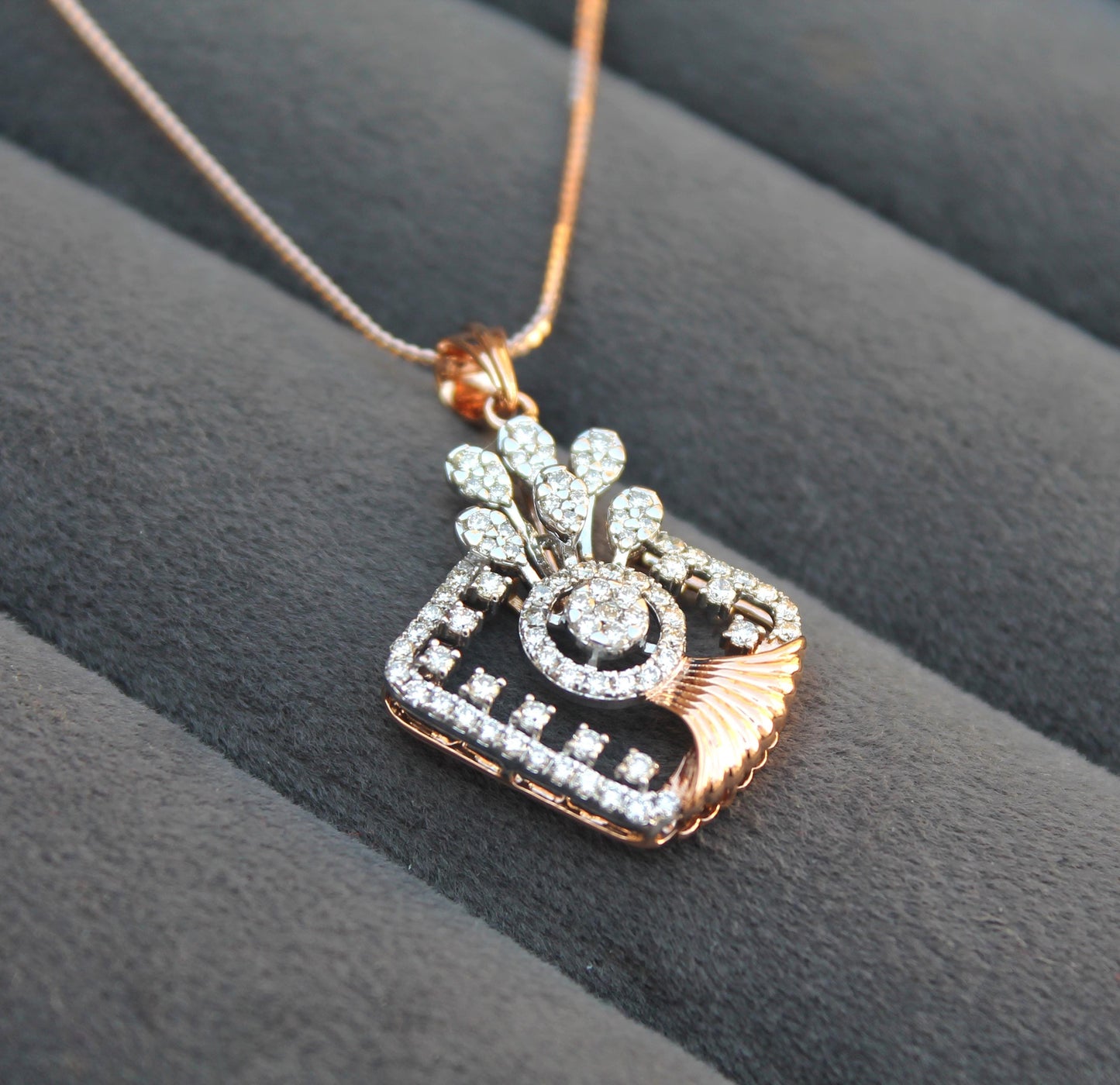 18k Rose Gold Lightweight Jewelry Set, iGi Certified Diamond Jewelry, Beautiful HI Color VS-SI Clarity Natural Diamond, Designer Diamond Set