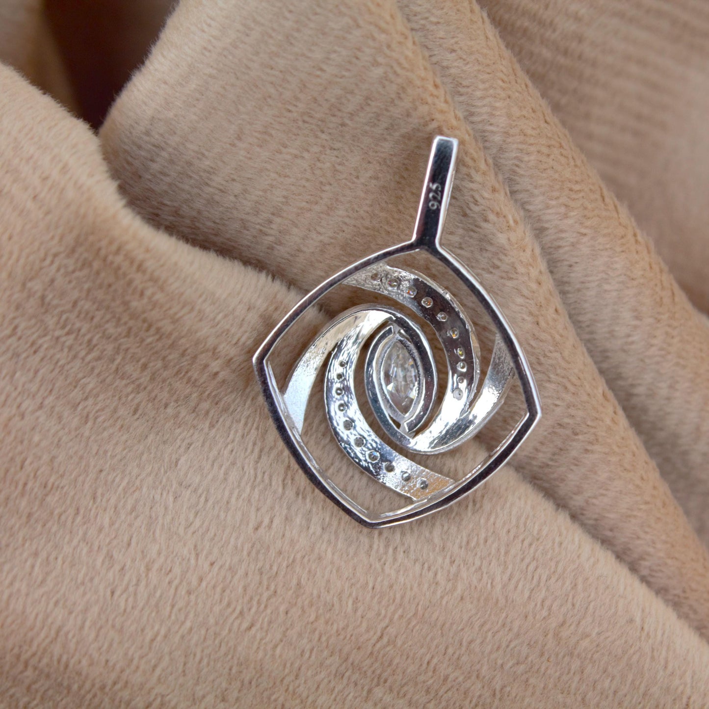 925 Sterling Silver Designer Pendant, Moissanite Pendant for Chain, Elegant Fine Jewelry for Women, Marquise Cut Stone Pendant Gift for Mom