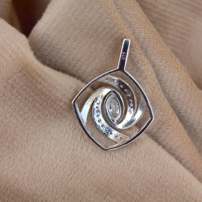 925 Sterling Silver Designer Pendant, Moissanite Pendant for Chain, Elegant Fine Jewelry for Women, Marquise Cut Stone Pendant Gift for Mom