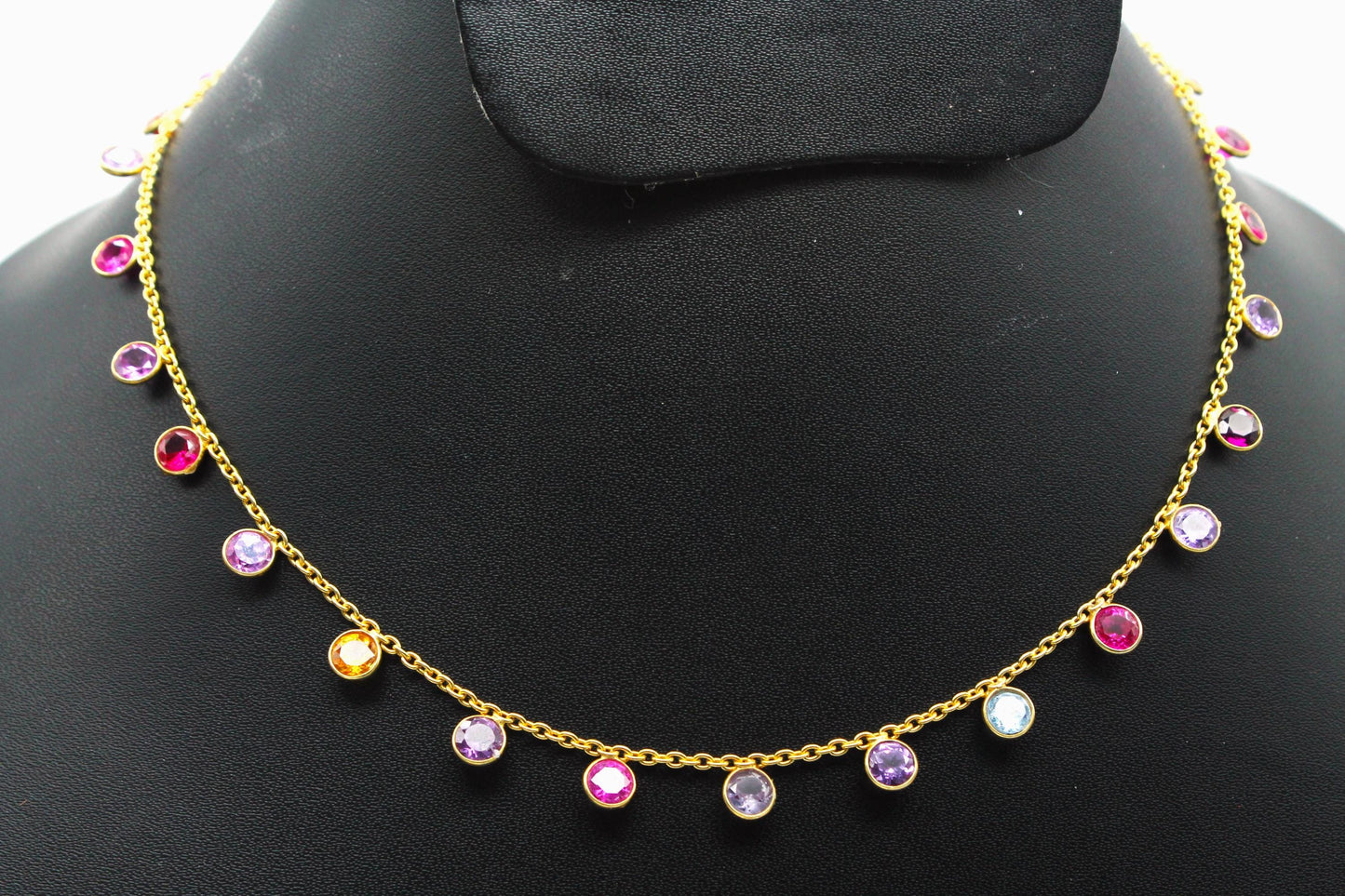 Multi Sapphire Bracelet and Necklace Set, 925 Sterling Silver Jewelry, Lab Made Sapphire Jewelry, Handmade Dainty Necklace, Gift for Wife