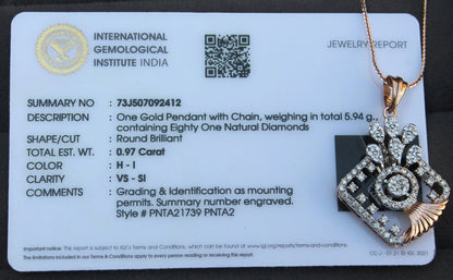 18k Rose Gold Lightweight Jewelry Set, iGi Certified Diamond Jewelry, Beautiful HI Color VS-SI Clarity Natural Diamond, Designer Diamond Set