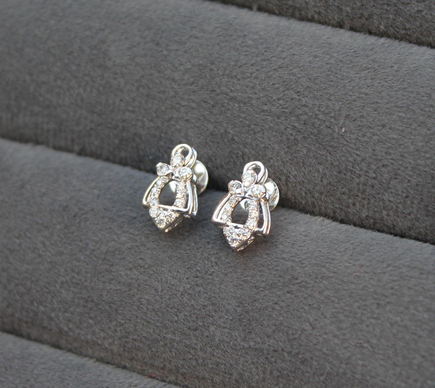 18K Gold Diamond Necklace Earrings Set, Solid Gold Jewelry Set, Statement Jewelry, Certified Diamond Pendant with Chain, Gold Stud Earrings