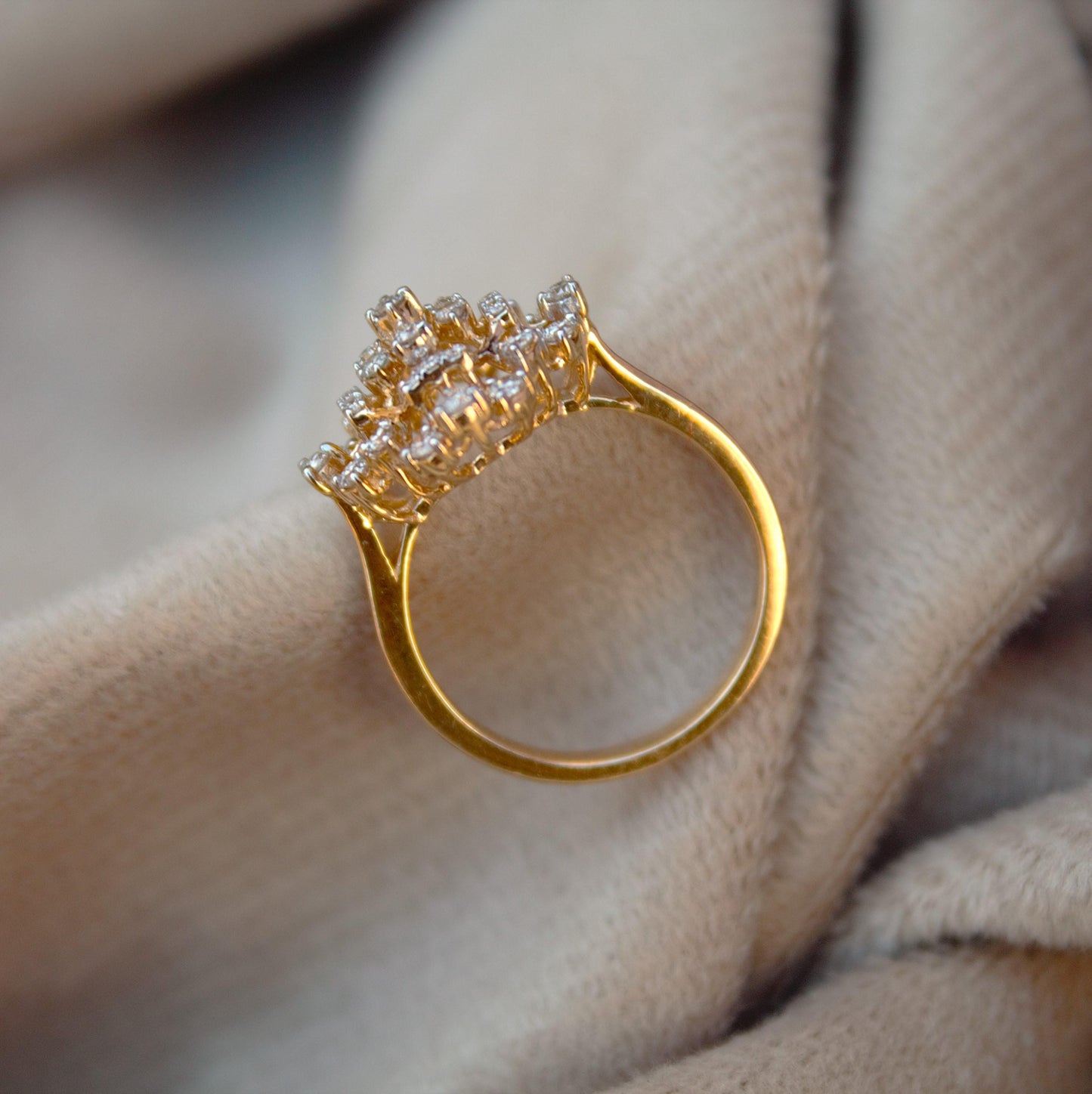 Natural Diamond Gold Ring, IGI Certified Diamond Jewelry, 18K Solid Gold Ring, Statement Gold Ring For Wife, H - I Color Diamond Gold Ring