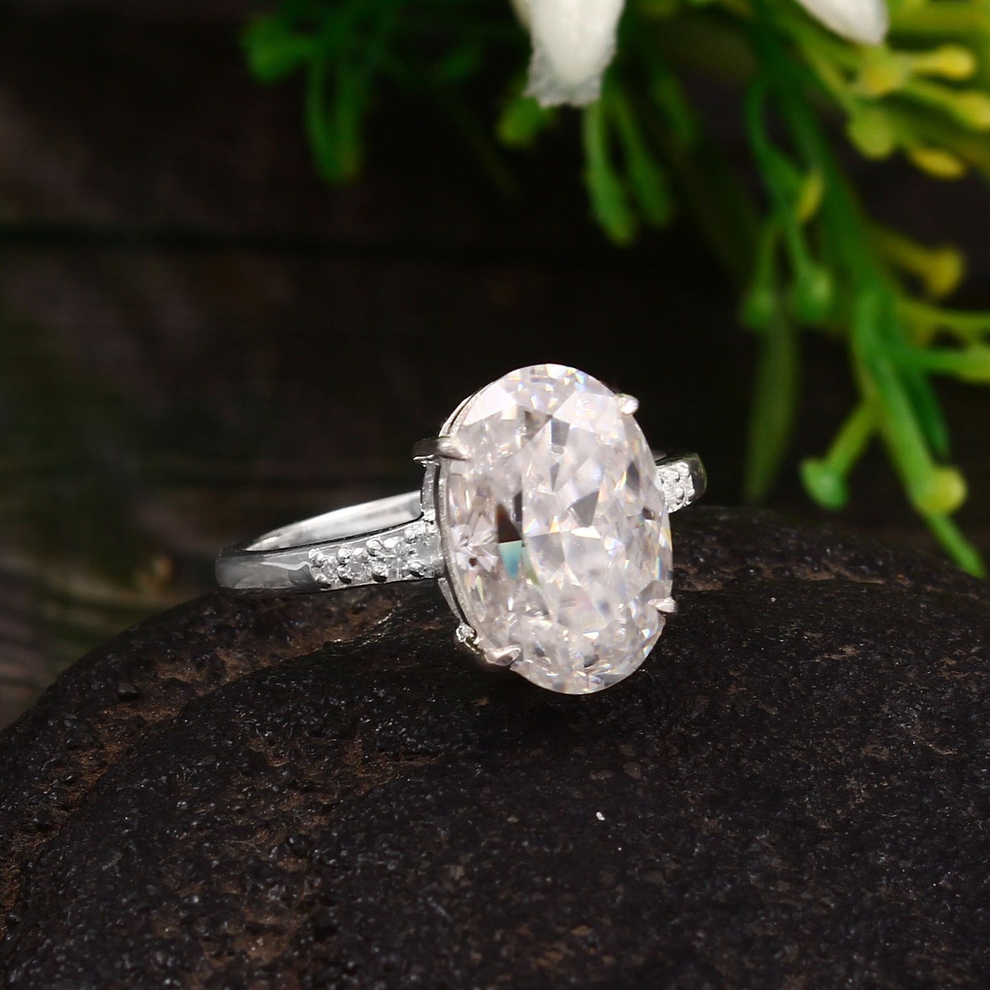 Lab Created Diamond Ring, Solid Gold Ring, IGI Certified Diamond Oval Cut Ring, Statement Wedding Ring for Bride, Perfect Christmas Gift