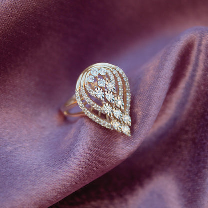 18k Solid Gold Jewelry, 4 US Gold Engagement Ring, Victorian Style Natural Diamond Ring, Natural Diamond Real Gold Ring, Real Gold Ring