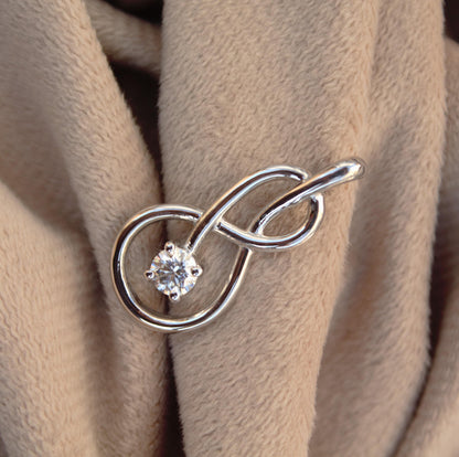 Moissanite 925 Sterling Silver Twisted Style Pendant, Vintage Silver Pendant, Round Cut Vintage Jewelry, Designer Lightweight Travel Jewelry