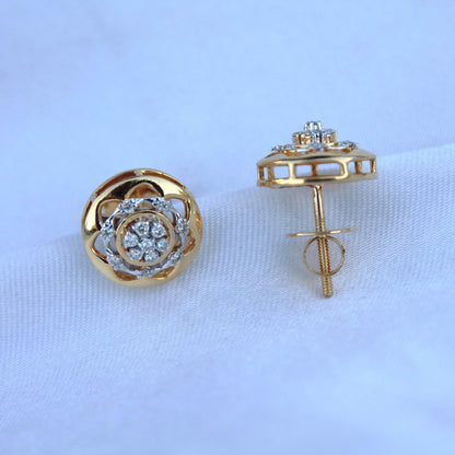 Natural Diamond Halo Cluster Pendant, 18k Solid Yellow Gold Pendant for Wife, IGI Certified Beautiful Diamond Pendant, Designer Elegant Gift