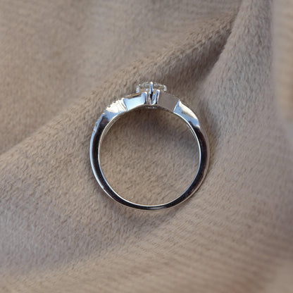 Silver Moissanite Dainty Ring for Wedding Gift, White Stone Ring, Designer Minimalist Ring, Moissanite Jewelry, Perfect Gift for Bridesmaids