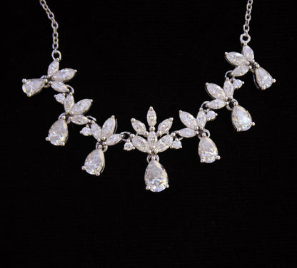 Moissanite 925 Sterling Silver Chain Necklace, Handmade Pear Drop Necklace For Women, Minimalist Marquise Cut Necklace, Wedding Gift for Her