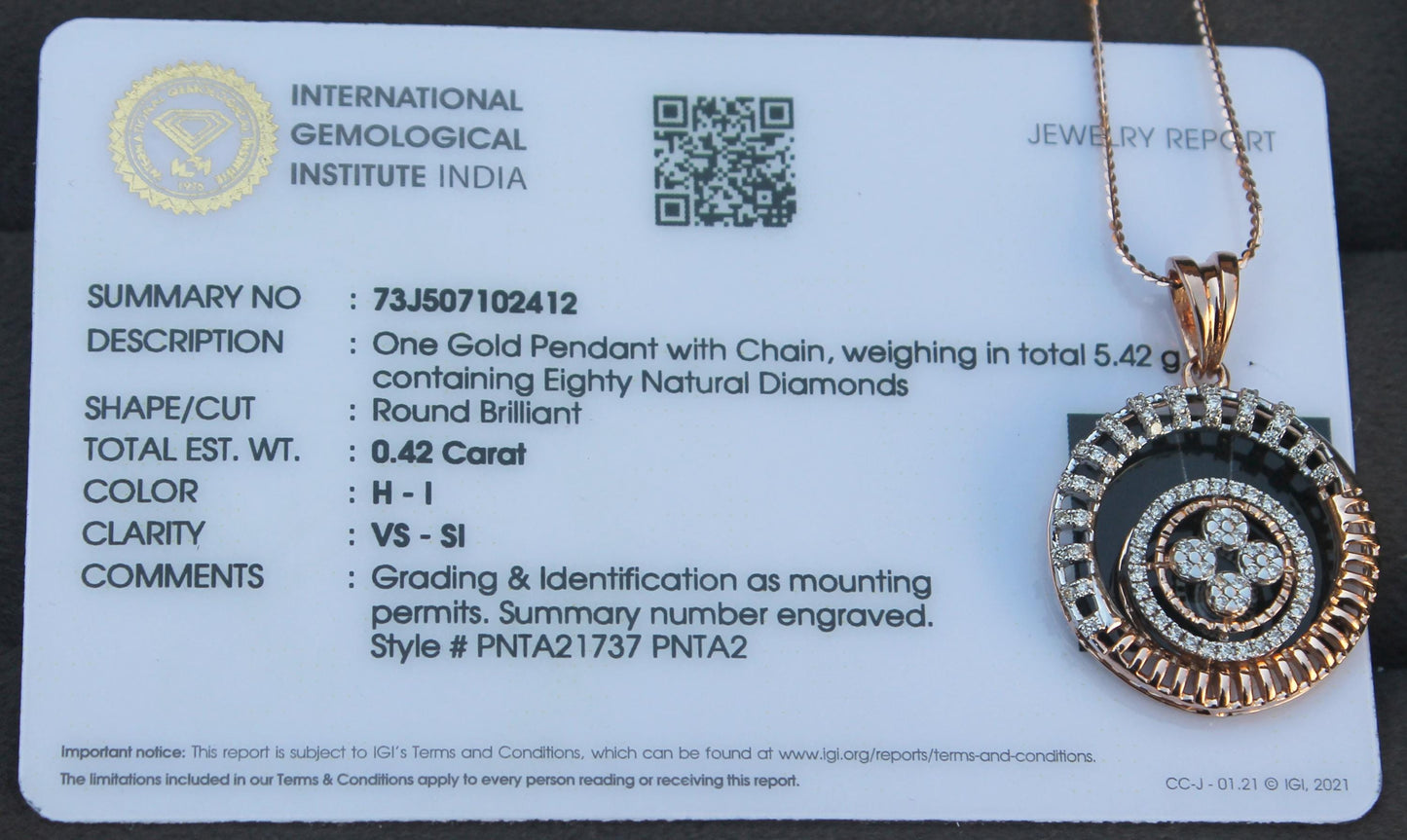 Natural Diamond Necklace Earrings Set, 18K Gold Jewelry Set, Designer Gold Jewelry, Diamond Pendant with Chain, Rose Gold Stud Earring Set