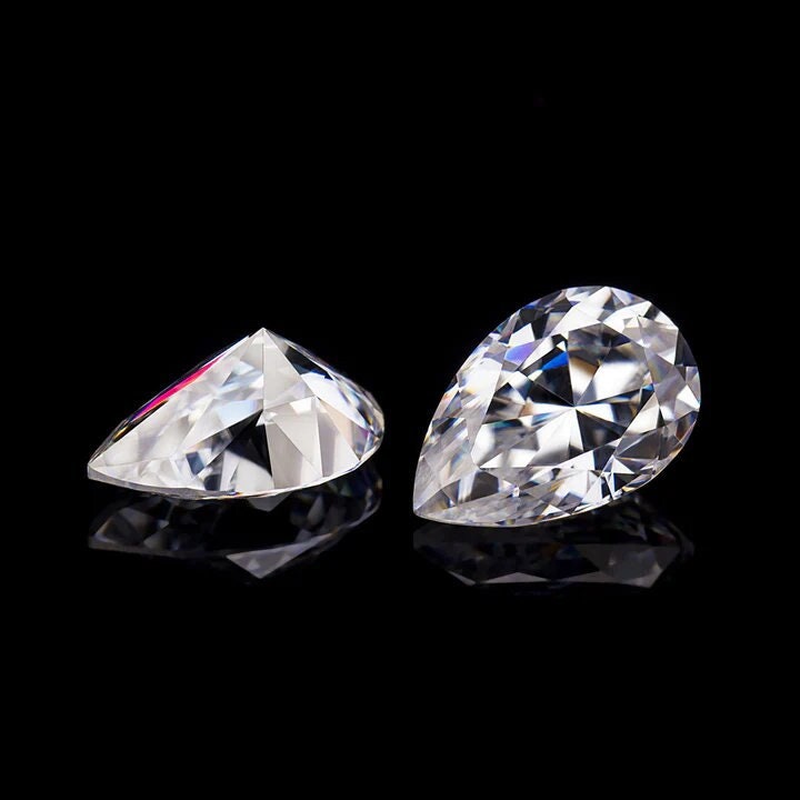 GRA Certified Moissanite Loose Stones, Pear Cut Moissanite D Color VVS 1 Grade Stone for Wedding or Engagement Jewelry, Pear Shape Stones