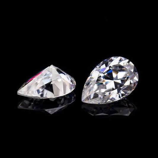 GRA Certified Moissanite Loose Stones, Pear Cut Moissanite D Color VVS 1 Grade Stone for Wedding or Engagement Jewelry, Pear Shape Stones