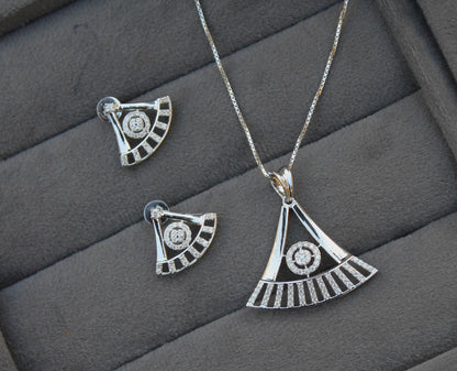 Minimalist Gold Diamond Jewelry, Natural Diamond Necklace Earring for Bride, Available in White Gold, Yellow Gold, Rose Gold, IGI Certified