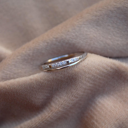 Cubic Zirconia Thin Band, 925 Sterling Silver Stacking Thumb Ring, Promise Ring Band, Star Design Ring, Round Cut Stones Ring Band for Her