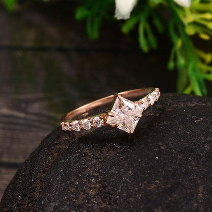 Princess Cut Lab Grown Diamond Gold Ring, Solitaire Minimalist Ring, Lab Created Diamond Ring For Her, Designer Wedding Ring, Christmas Gift