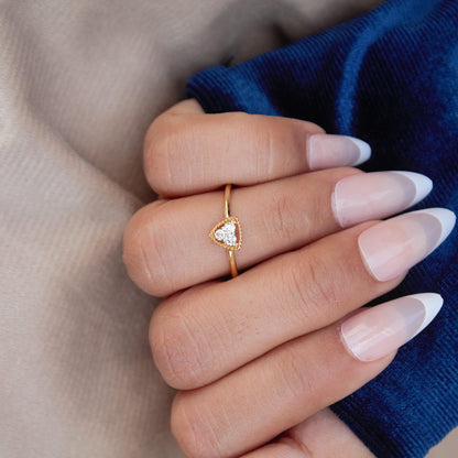 18K Solid Gold Jewelry, 0.11 Carat Natural Diamond Ring, IGi Certified Diamond Jewelry, Three Stone Diamond Ring, Promise Ring For Her