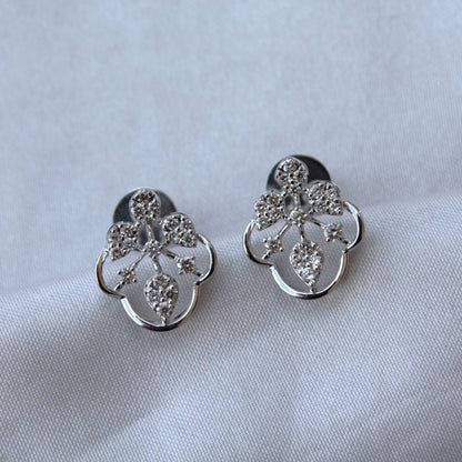 Natural Diamond Jewelry Set in Solid 18k Gold, Designer Pendant Necklace with Stud Earrings, IGI Certified Jewelry, White Gold Jewelry Gift