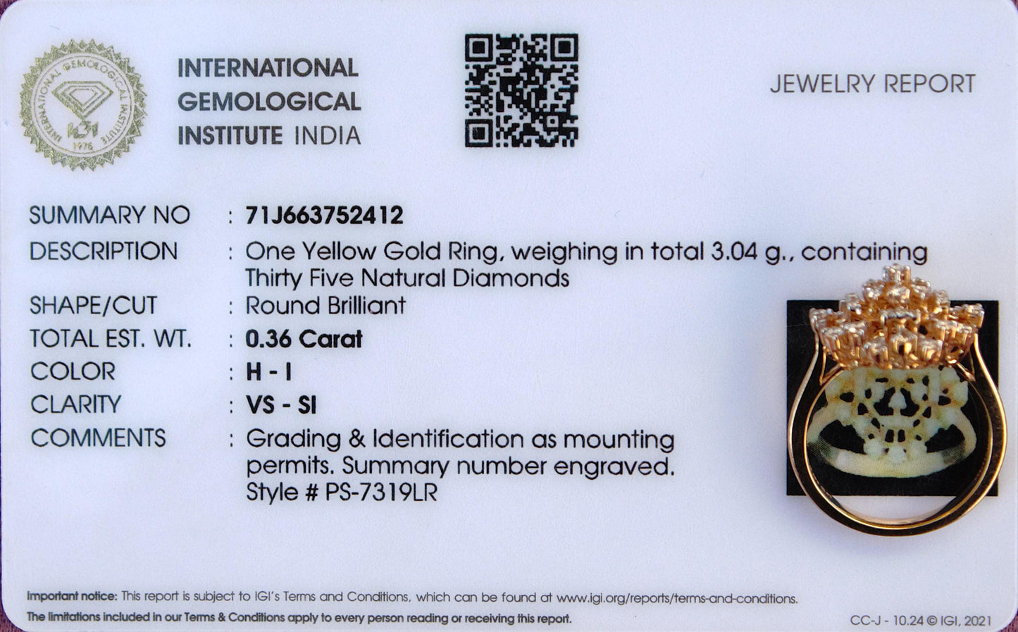 Natural Diamond Gold Ring, IGI Certified Diamond Jewelry, 18K Solid Gold Ring, Statement Gold Ring For Wife, H - I Color Diamond Gold Ring