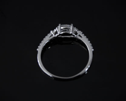 Minimalist 925 Sterling Silver Ring, White Moissanite Ring for Women, Unique Wedding Gift, Silver Solitaire Ring, Lightweight Travel Jewelry