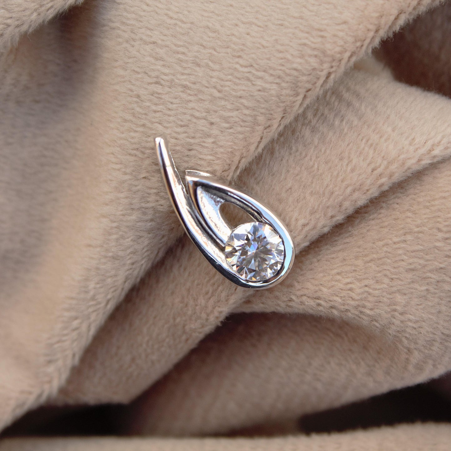 Stunning Moissanite 925 Sterling Silver Pendant, Round Cut Stone Pendant for Women, Dainty Silver Pendant, Solitaire Pendant Gift for Her