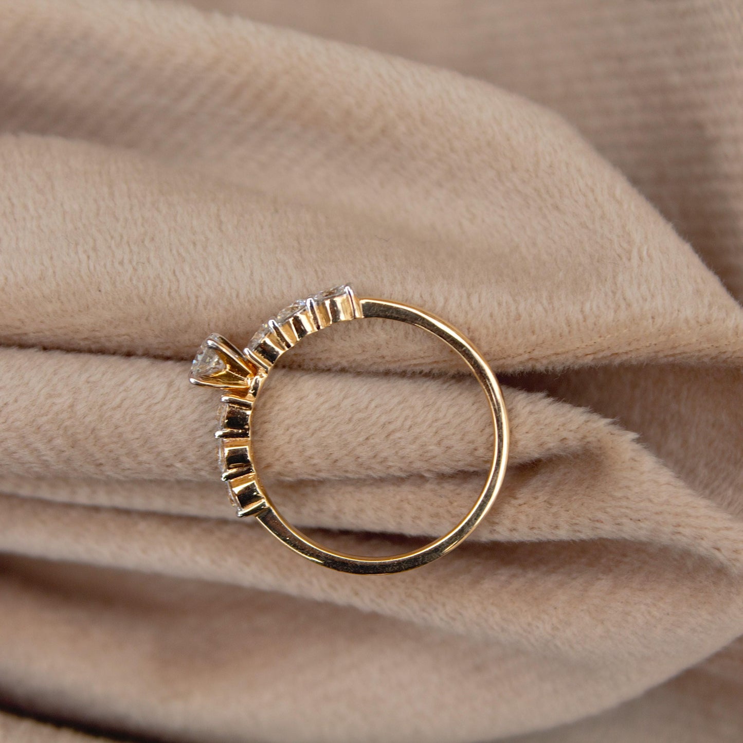 Lab Grown Diamond Minimalist Ring, US 7 Ring, 14K Yellow Gold Anniversary Ring, Stackable Ring for Women, Real Gold Jewelry, Ready to Ship